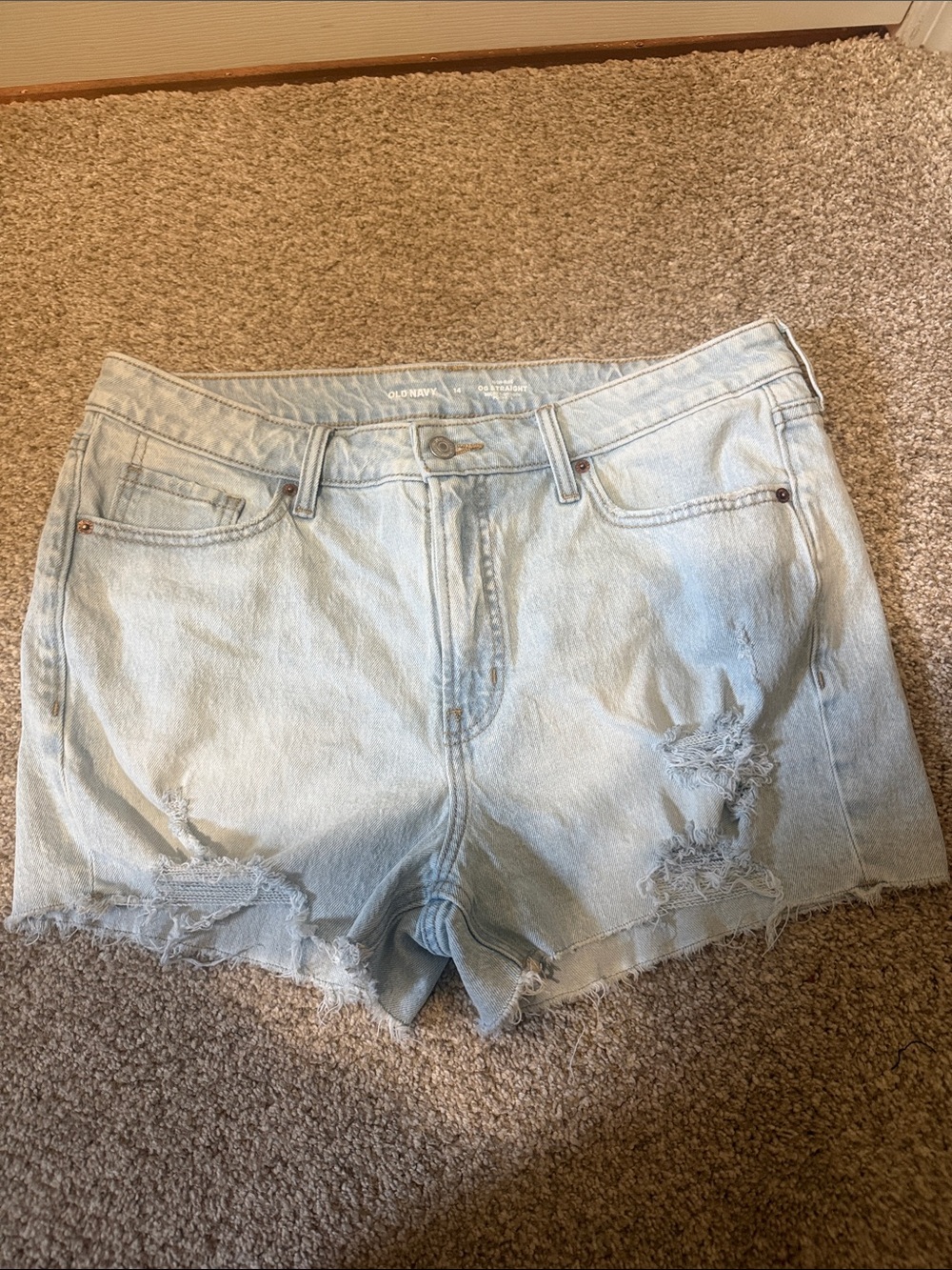 Old Navy Light Blue Distressed Denim Shorts
